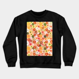 Warm Pastel Floral Pattern Crewneck Sweatshirt